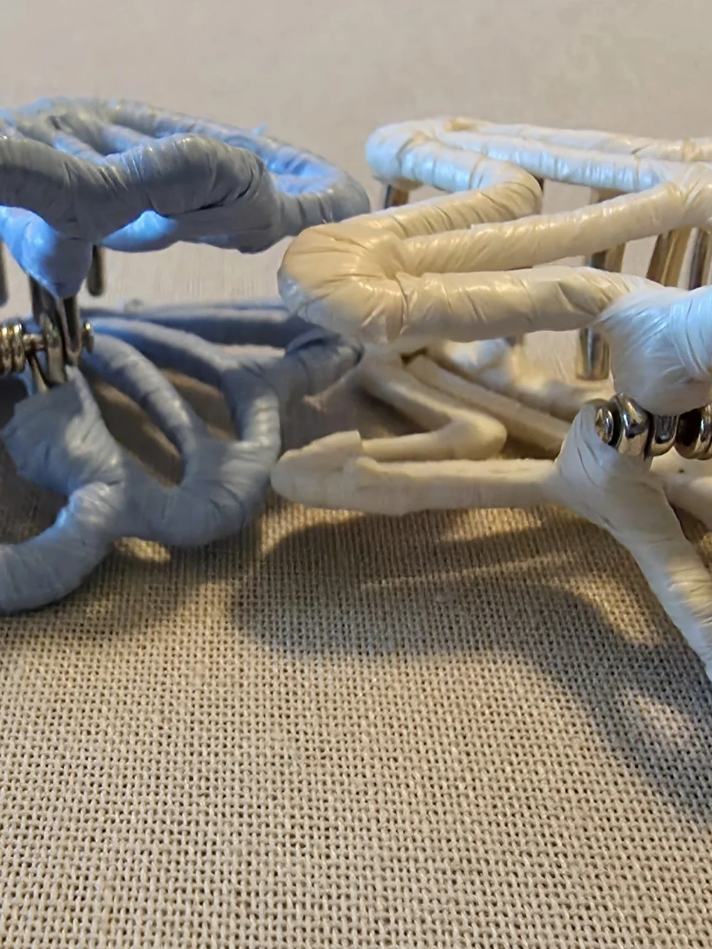 J.Crew Woven Star & Shell Hair Clips in White and Light Blue